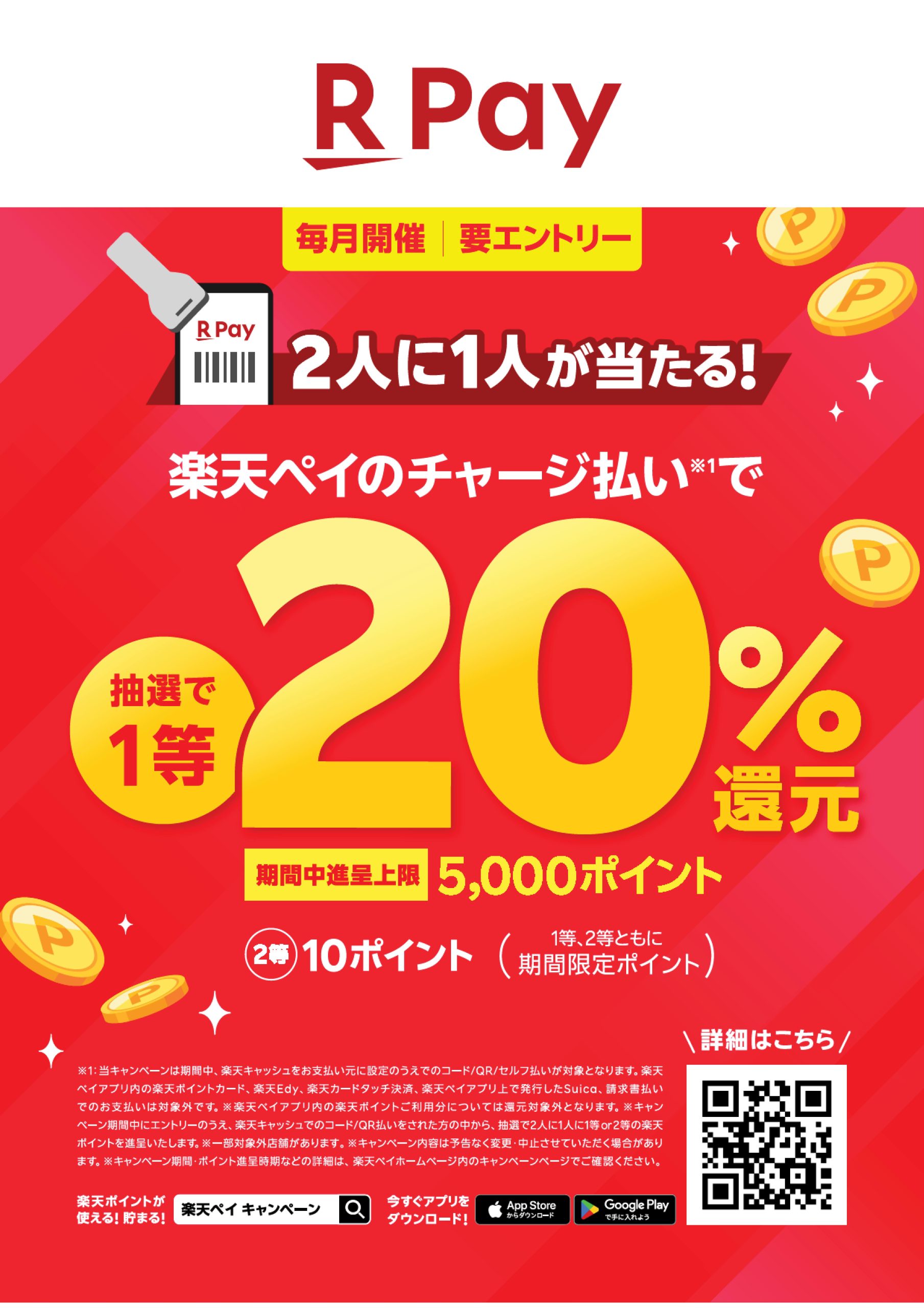 楽天ペイ ポイント２０％還元キャンペーン | エースワン・エーマックス